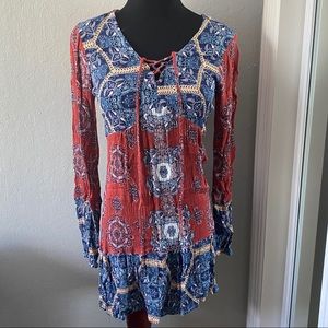 Socialite patterned long sleeve dress